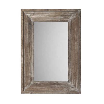 China Environmentally Friendly High Quality Large Vintage Rectangle Wooden Frame Decorative Wall Mirror for sale