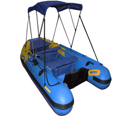 China Water Entertainment PVC Fishing Boat With Canopy Inflatable Boat With 380 CE for sale