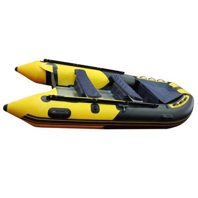 China PVC CE PVC Inflatable Rescue Rowing Fishing 360cm Boat With Small Motor for sale