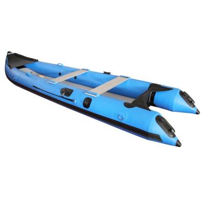 China High Speed ​​4.7m PVC Inflatable Sport Kayaks PVC Air Deck Floor With Small Outboard Motor For Sale for sale