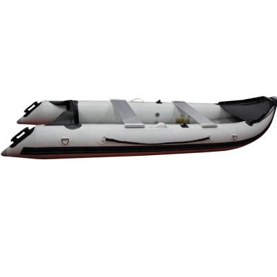 China PVC Inflatable Kayak 3.7m Folded Fishing Boat With Small Motor for sale