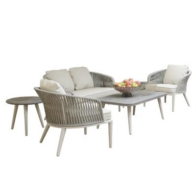 China Modern Luxury Alum Rope Coffee Table Hotel BH-150 Rattan Olifen Patio Wicker Garden Sofa Set Outdoor Furniture for sale