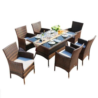 China BH-188 Modern Hotel Chair Table Steel Wicker Rattan Stacking Dining Patio Set Outdoor Garden Furniture for sale