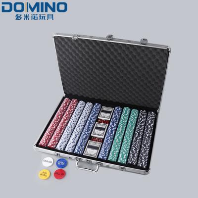 China Stylish Hot Selling 1000 Piece Texas Holdem Poker Chips Set With Aluminum Case for sale