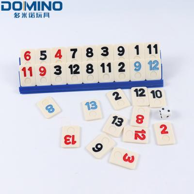 China Stylish plastic rummy rummy tiles high quality rummy chips in iron box for sale