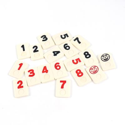 China Coin Rummy Tiles Urea Rummy Tile Game Play Set Mini Domino Cheap Rummy Games for sale