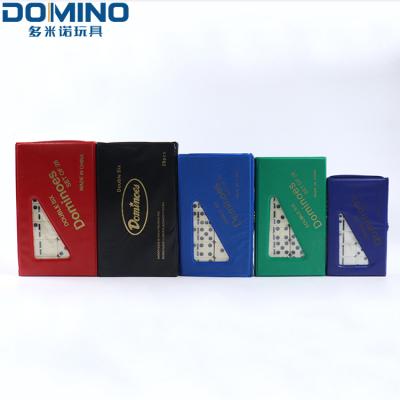 China Stylish different sizes of dominoes made of Urea DOMINO SET IN PVC CASE for sale