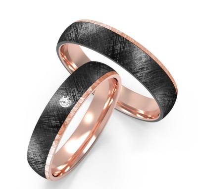 China Unique Texture Classic Plain Black Titanium Wedding Rings For Couples for sale