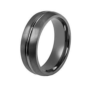 China 7mm Domed Centre Round Classic Mens Tantalum Wedding Band Jewelry for sale