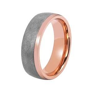 China 7mm Stainless Steel Tantalum Ring Rose Gold Handmade Tantalum Men's Bands for sale