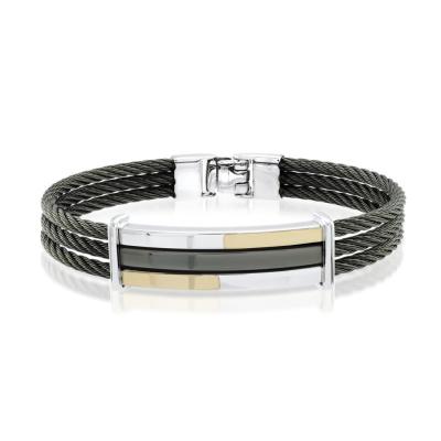 China Mens Braided Leather Wrap Bracelet With Stainless Steel Clasp PU Leather Bracelet for sale