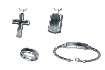 China Fashion Chain Bracelet Ring Stainless Steel Cross Pendant Necklace Jewelry Gift Set for sale