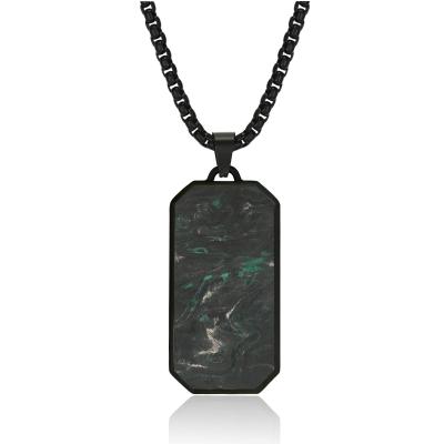 China Men's Forged Carbon Fiber Pendant Fashion Necklace New Jewelry Accesories For Gift for sale