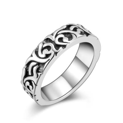 China Men's Stainless Steel Viking Jewelry Ring Window Curved Punk Ring Vintage Men Rings for sale