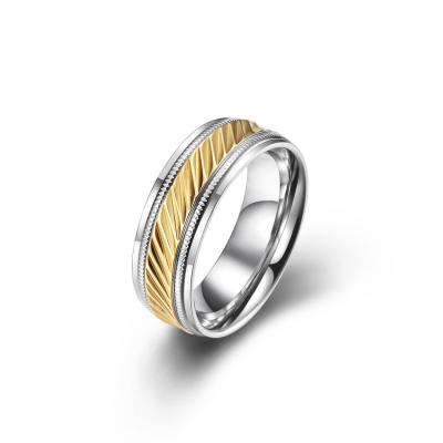 China Fashion Men Stainless Steel Mirror Ring Simple Gold Plated Stainless Steel Glossy Rings for sale