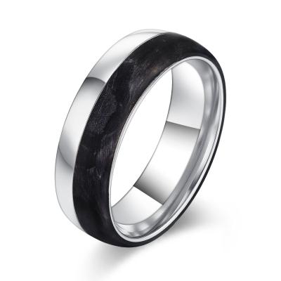 China 2025 New Arrival Plated Gold and Rose Gold Forged Carbon Fiber Wedding Bands Mens bands for sale