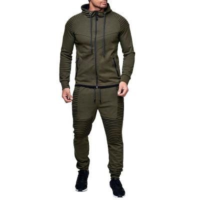 China Striped Men Wholesale Fitness Solid Color Hoodie Anti Shrink Sweatpants And Jogger Set for sale