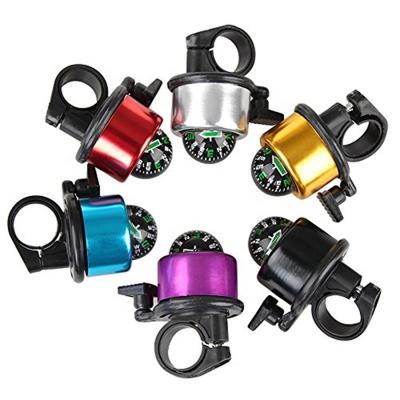 China Lightweight Bicycle Bell With Compass Aluminum Alloy Bicycle Handlebar Ring Safety Metal Environmental Cycling Bell for sale