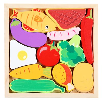 China Custom Early Education DIY 3d Animal Jigsaw Theme Wooden Jigsaw Toy Creative Wooden Hand Grabbing Plant Board Traffic Kids Jigsaw Puzzle for sale