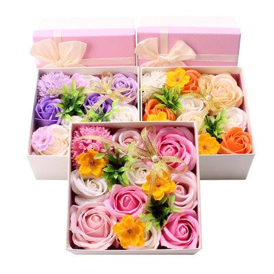 China Valentine's Day Gift& 2021 Wedding Festival Decoration Hot Selling Rose Flower Gift Box For Soap Perfect Birthday Valentines Day Mother's Day Wedding Gifts for sale