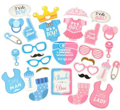 China DIY Baby Photo Booth Props Gender Reveal Party Boy or Girl Shower Birthday Party for sale