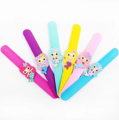 China Cute Keepsake Silicone Mermaid Slap Bracelets Toys For Kids Birthday Party Favors Mermaid Gifts for sale