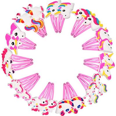 China Baby Unicorn Hair Clips Cute Unicorn Party Supplies Pink Hairpin For Babies Birthday Party Supplies Favors Game Prizes for sale