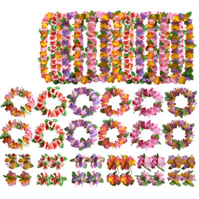 China Hawaiian Party Decoration Leis Luau Party Supplies Garland Flower Leis Party Necklace Headbands and Flower Garland for sale