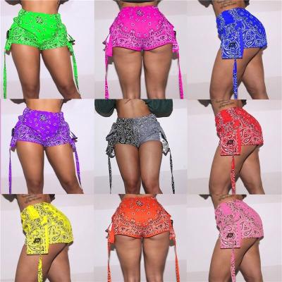 China 2021 Fashion Paisley Print Breathable Casual Shorts For Women Summer Beach Ladies Sexy Shorts Midi Waist Pants Women Loose Patchwork for sale