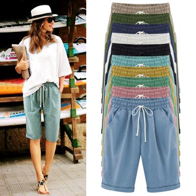 China Five-point thin external casual leisure wear ladies trousers multi-color pocket beach pants stain summer trousers Anti-wrinkle holiday wear for sale