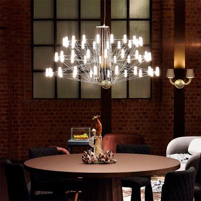 China Modern Nordic Design Modern Led Chandelier Lighting For Dining Exhibition Hall Lobby Dendritic Grid Shape Luxury Ceiling Pendant Lamp for sale