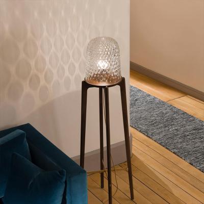 China Crystal Mushroom Shape Solid Wood Modern Four Leg Pine Cone Lamp Bedroom Hotel Standing Led Floor Lamp for sale