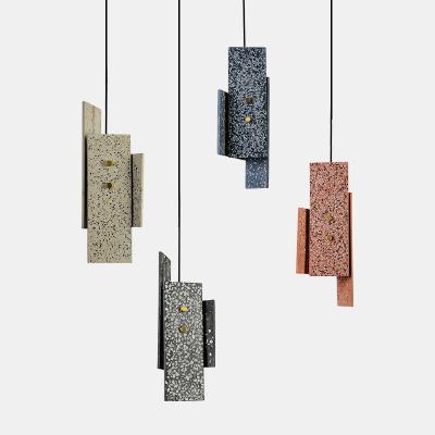 China Modern Modern Design Led Terrazzo Pendant Lamp For Living Room Dining Bedroom Concrete Hanging Lights for sale