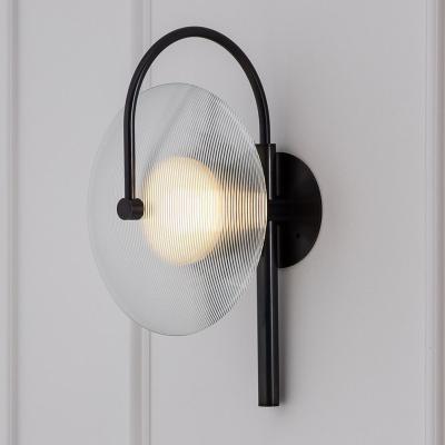 China Modern Zhongshan Lighting Nordic Modern Style Round Glass Wall Lamp For Living Room Decorative LED Wall Light for sale