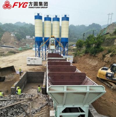 China HZS75 Mobile Concrete Batch Mixing Plant Modular box designed en venta