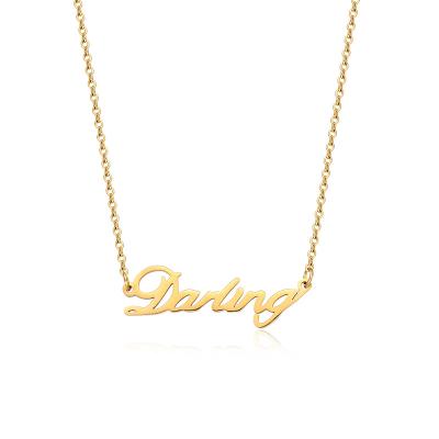 China Custom Personalized Nameplate Necklace TRENDY Stainless Steel Letter Stainless Steel Necklace For Girls for sale