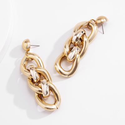 China 2021 European and American style hyperbole exaggerated fashionable retro hip-hop alloy special-shaped earrings for sale