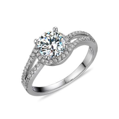 China Trendy Fashion Engagement Wedding Rings 925 Sterling Silver Jewelry Big Zircon Rings for sale