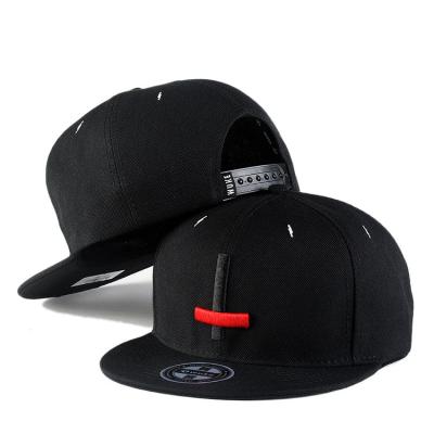 China JOINT 6 Panel Snapback Hats Black Unstructured Men's Embroidery Hip Hop Customize Snapback Hats Hats With Custom Logo for sale