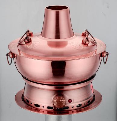 China Detachable Electric Sustainable Stainless Steel and Copper Charcoal Hotpot for sale