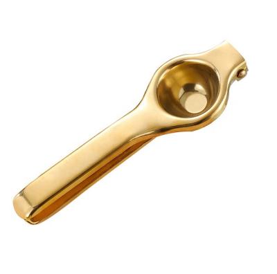 China Factory Direct Sale Stainless Steel Citrus Juicer Kitchen Tool Accessories Viable Lemon Squeezer In Gold Coating for sale