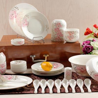 China New Viable Hot Sale 46pcs Fine Bone China Dinner Set Bone China Dinnerware Dinnerware for sale