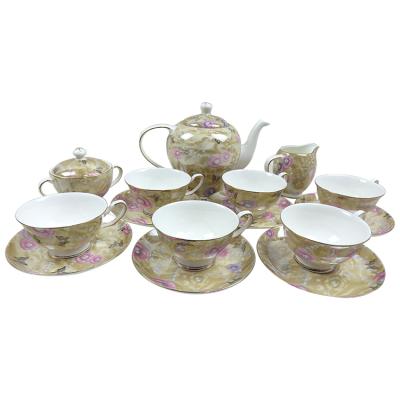 China Western manufacturers the direct selling bone china 15pc tea coffee set for sale