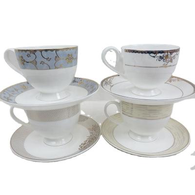 China Durable Bone China Coffee Cup And Saucer Set Shiny Design for sale