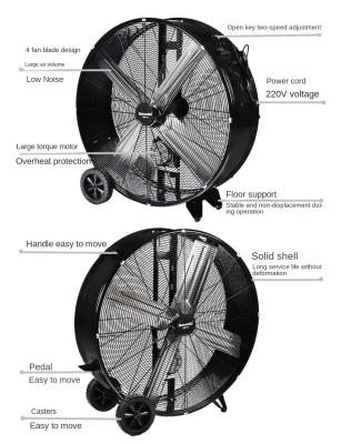 China Handpushed industrial electric fan, safe and durable. Provincial tram room, basketball court, gym, cooling fan factory for sale