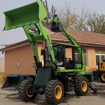 China Luzun Hotels Diesel Engine Backhoe Wheel Loader Small Excavator Movable Backhoe Loader Rated Load 1500kg for sale