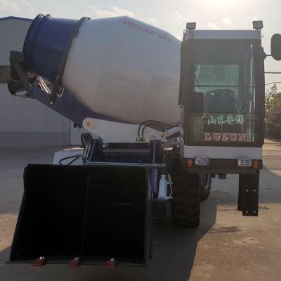 China Building Material Stores LUZUN Brand Mobile Concrete Mixer Truck Price / 3.5 Cubic Meter Self Loading Concrete Mixer Truck for sale