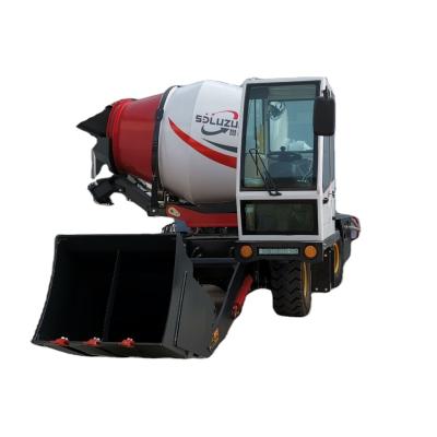 China Hotels luzun factory price 4cbm 4.5cbm YUCHAI diesel engine concrete mixer truck mobile transportable self loading for sale