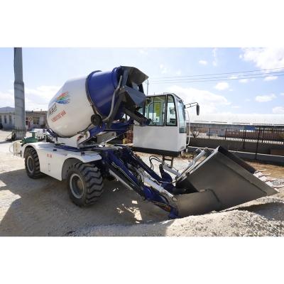 China Construction worksÂ   4.0cbm 270 Degree Rotation Mobile Self Propelled Concrete Mixer Truck for sale