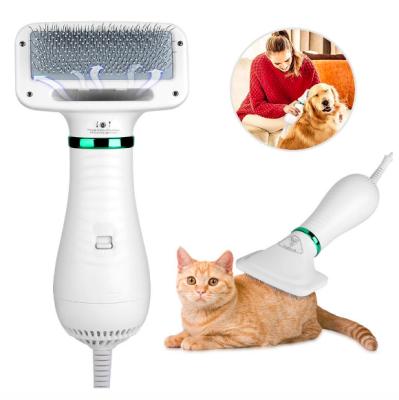 China One-in-1 Dog Cat Grooming Hair Dryer Brush 2 Viable Pet Grooming Wholesaler Dryer with Mold Slicker Brush for sale